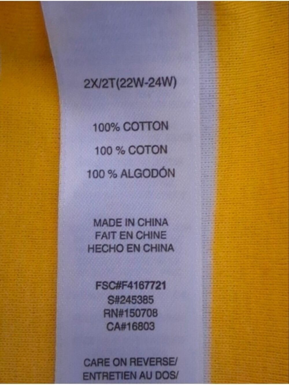 Signature Collection Yellow White Striped Button Shoulder Tunic Top Plus Size 2X - Picture 6 of 7